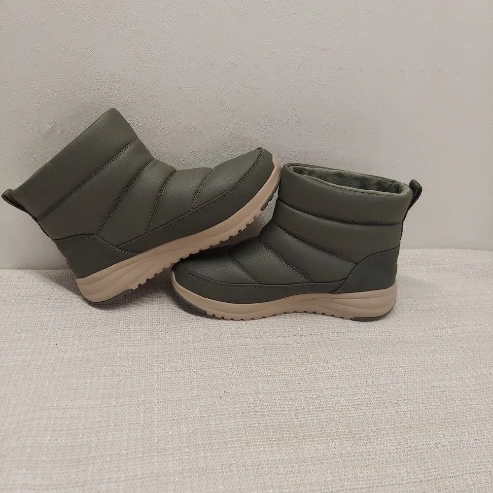 Skechers On-the-GO Olive Green Waterproof Boots 144776 Womens 7